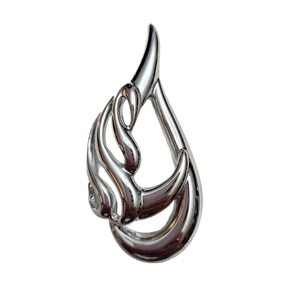 Vintage AJC Brooch Silver Tone Signed